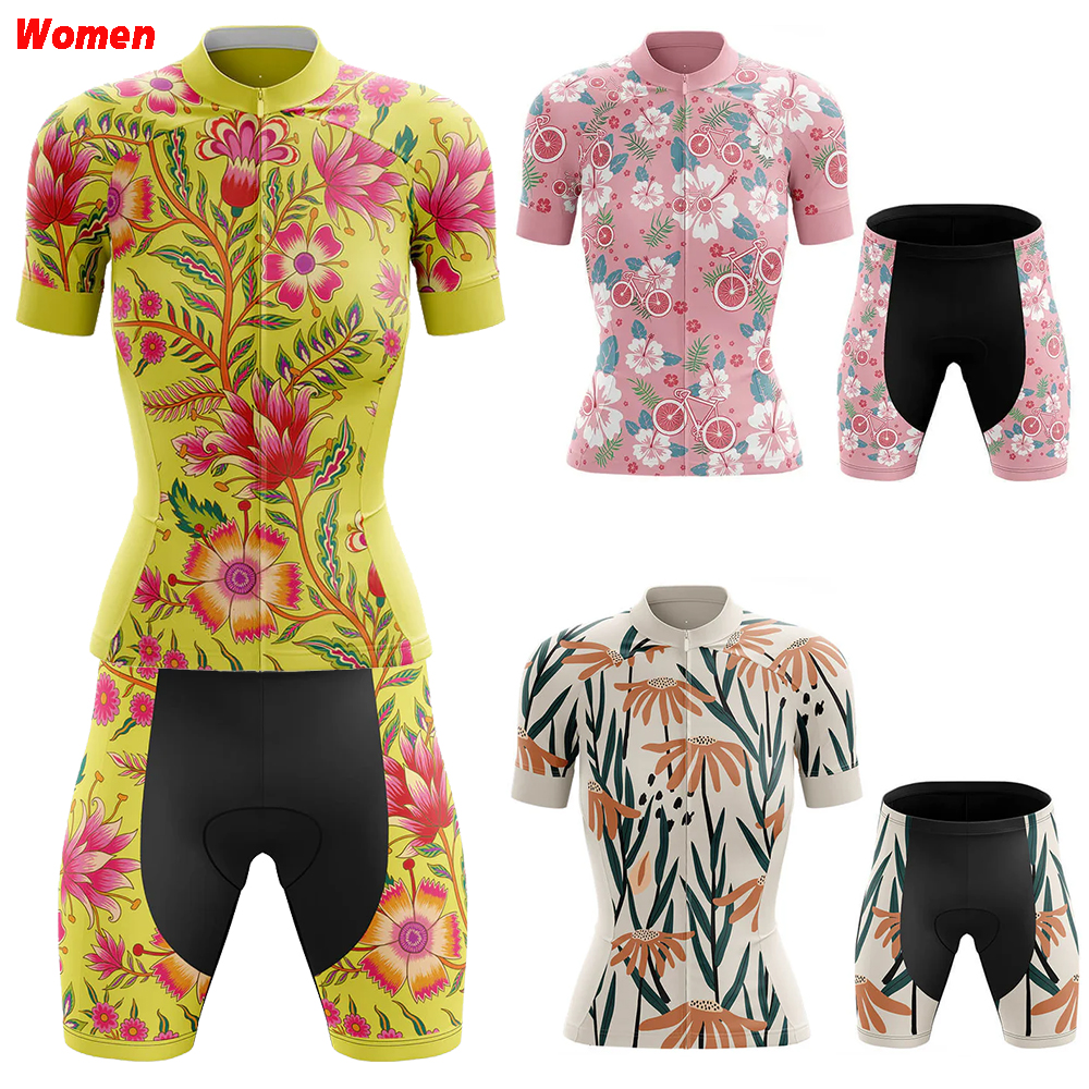 Cycling Commuter Clothing - Floral Cycling Bicycle Clothing Jersey Cycling