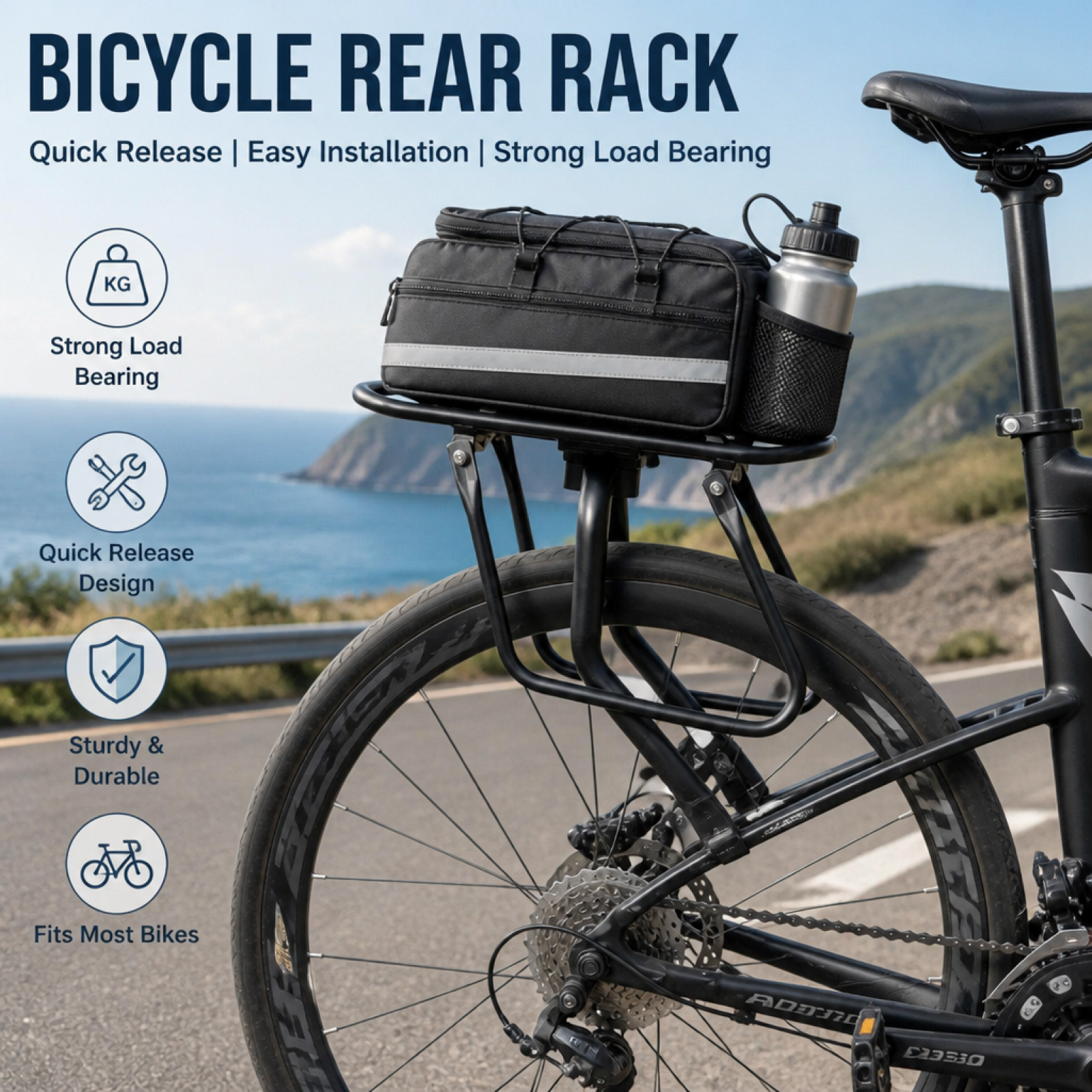 Cycling Commuting - Quick Release Cycle Cargo Rack Easy