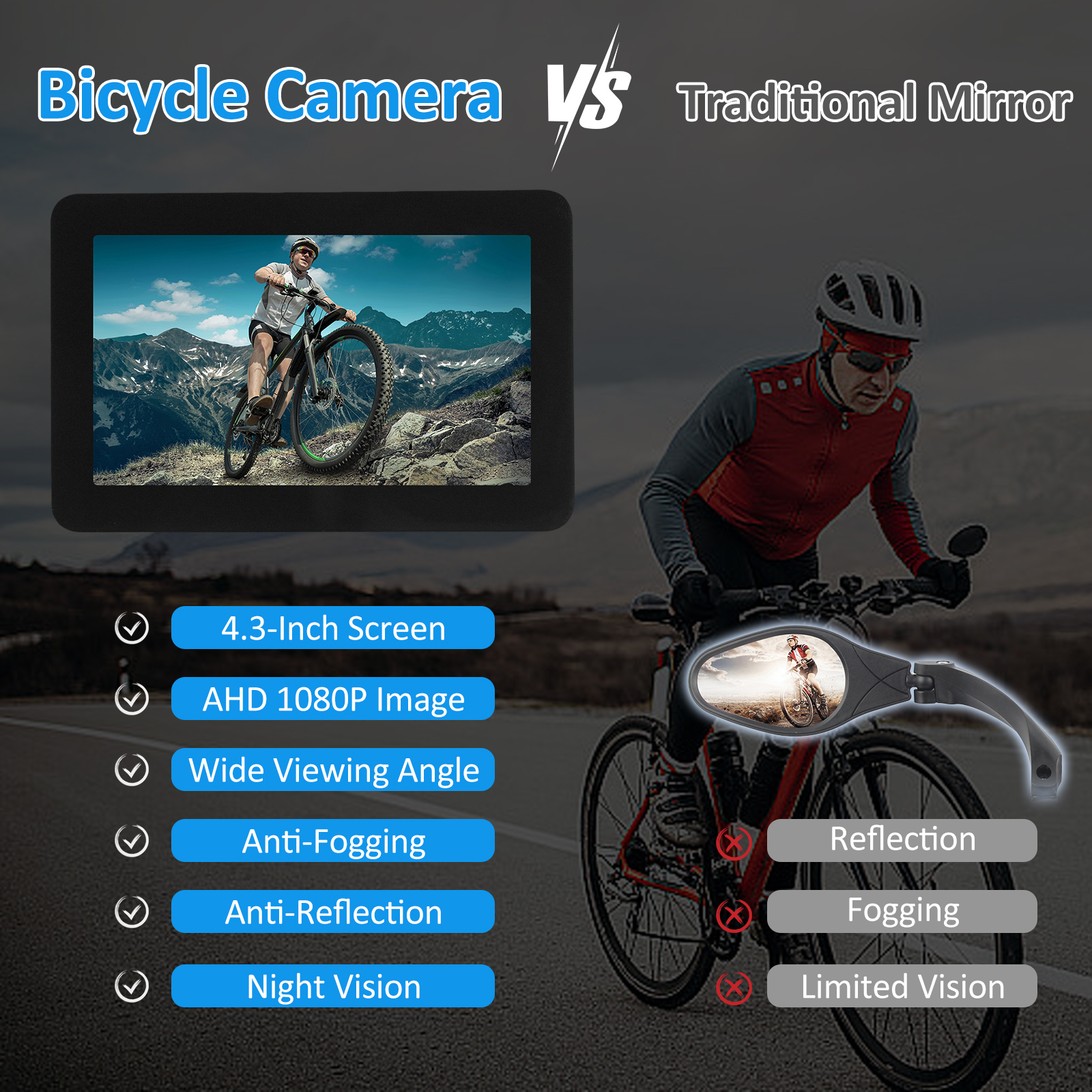 Handlebar Bike Mirror, 1080P R - Cycling Zones บทวิจารณ์และราคา
