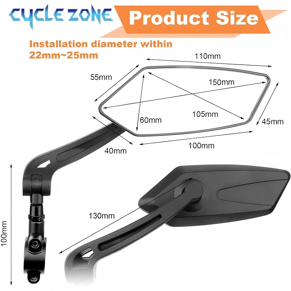 Mountain Bike Rearview Mirror  - Cycling Zones บทวิจารณ์และราคา