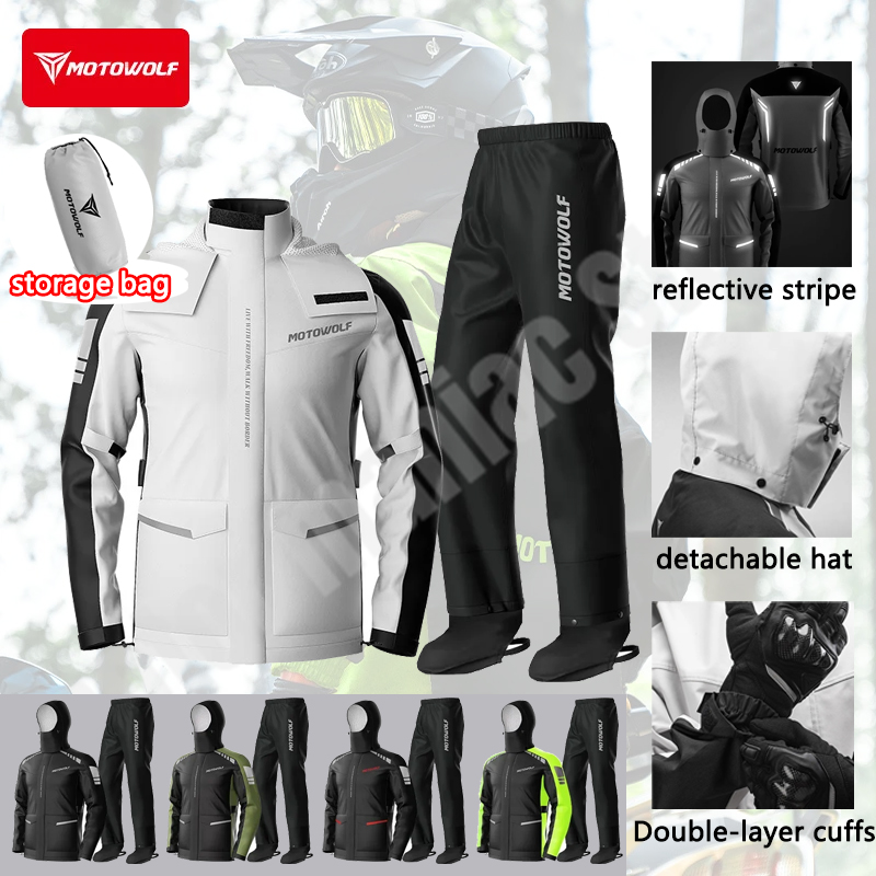 Motorcycle Reflective Raincoat - Cycling Commuter Rain Jacket บทวิจารณ์และราคา
