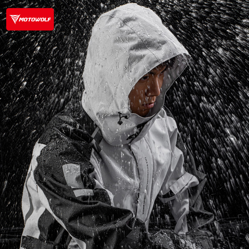 Motorcycle Reflective Raincoat - Cycling Commuter Rain Jacket บทวิจารณ์และราคา