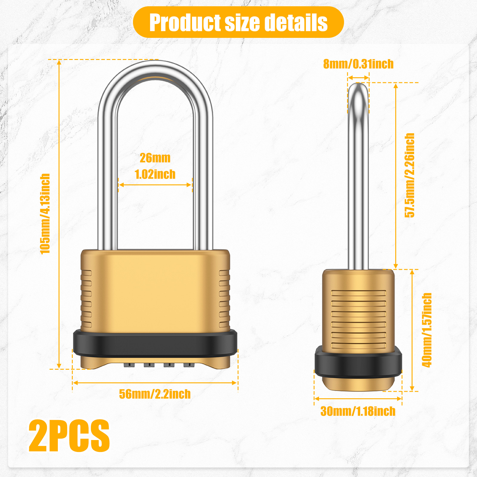 2/8Pcs Combination Lock 4-Digi - U Lock Heavy Duty บทวิจารณ์และราคา