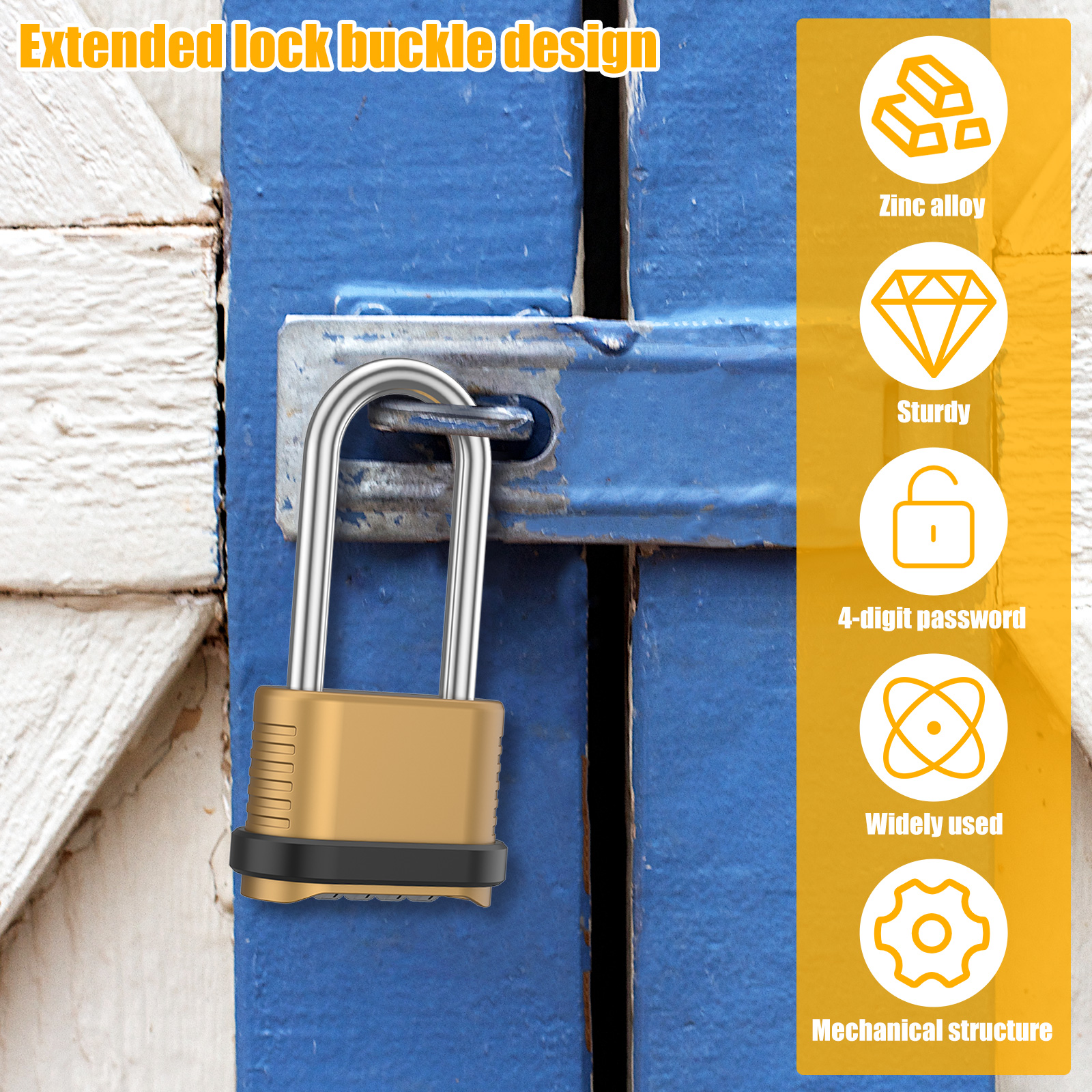 2/8Pcs Combination Lock 4-Digi - U Lock Heavy Duty บทวิจารณ์และราคา