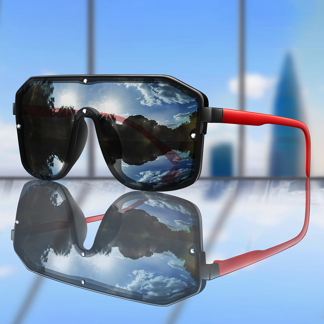New Brand Square Big Frame Sun - Cycling Zones บทวิจารณ์และราคา