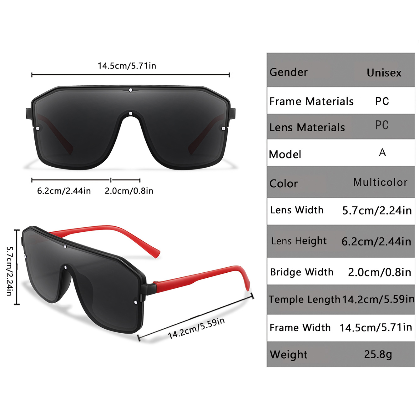 New Brand Square Big Frame Sun - Cycling Zones บทวิจารณ์และราคา
