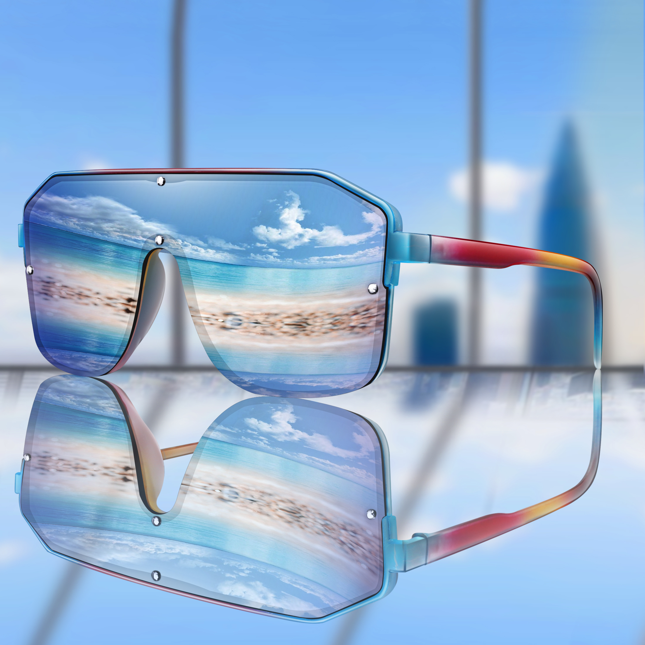New Brand Square Big Frame Sun - Cycling Zones บทวิจารณ์และราคา