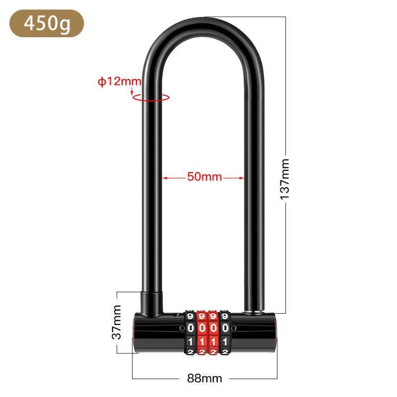 Extended U-shaped Anti-theft C - U Lock Heavy Duty บทวิจารณ์และราคา