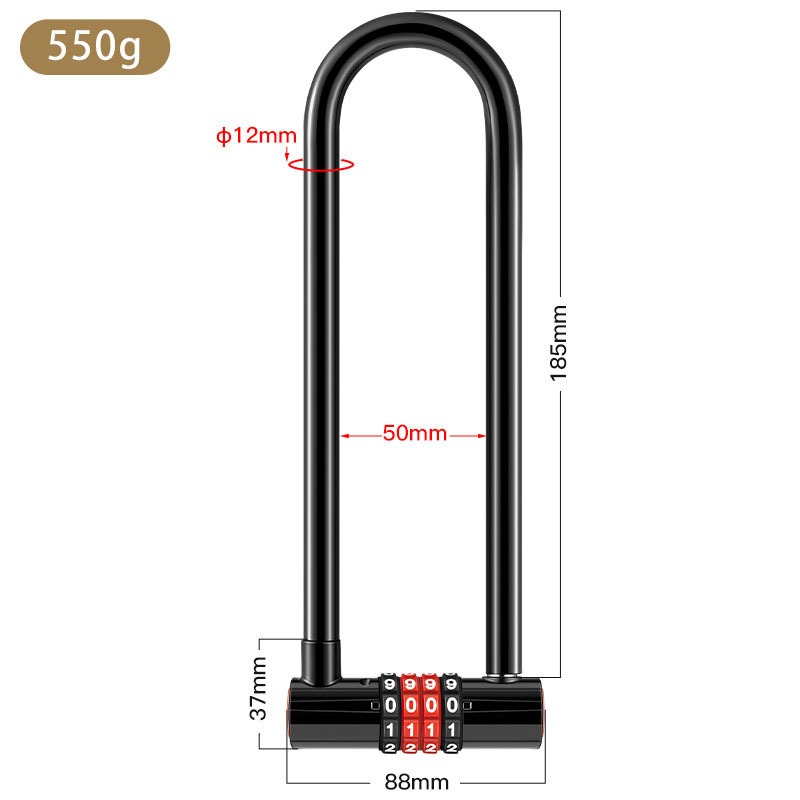 Extended U-shaped Anti-theft C - U Lock Heavy Duty บทวิจารณ์และราคา