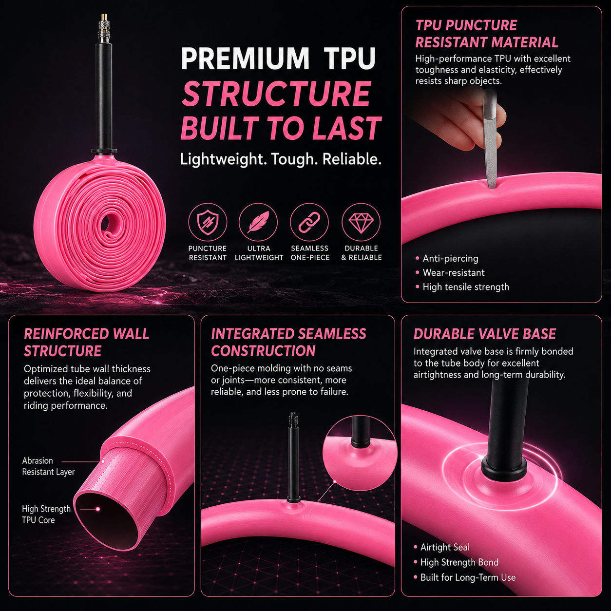 PINMOAP 1/2/5PCS Pink Road Bik - Inner Tube 700C บทวิจารณ์และราคา