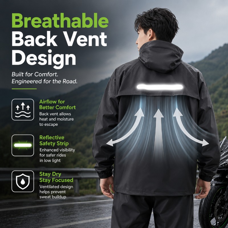Unisex 2-Piece Waterproof Cycl - Cycling Commuter Rain Jacket บทวิจารณ์และราคา
